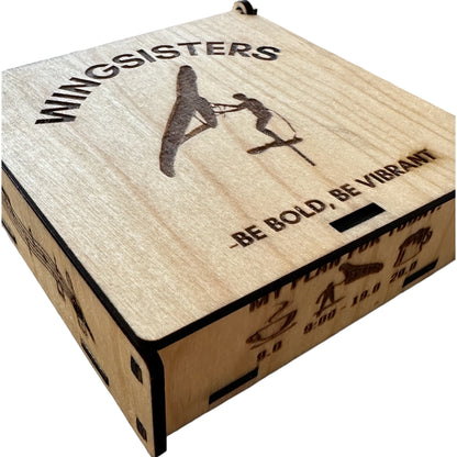 Wingsisters coaster - glass base